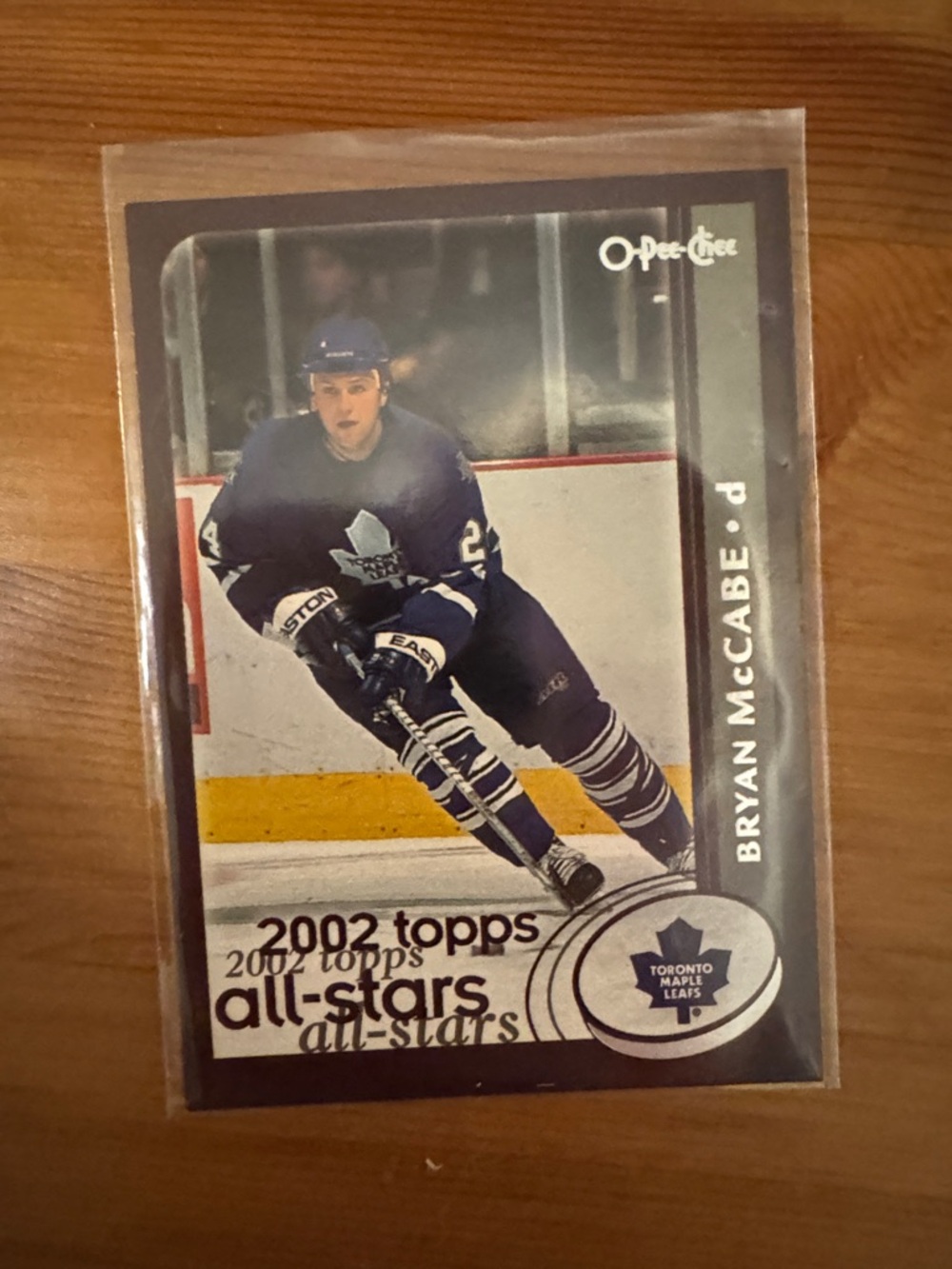 Bryan McCabe 2002 Topps All-Stars Hockey Card - Blue/White
